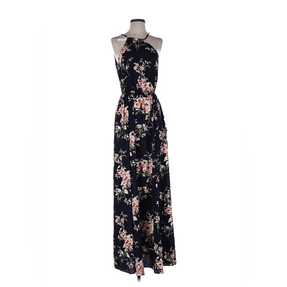 NWOT**** Black and Pink Floral Maxi Dress